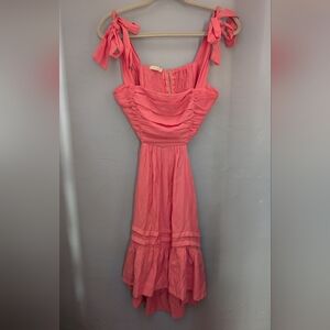 🌙 Sexy Coral Backless Dress
